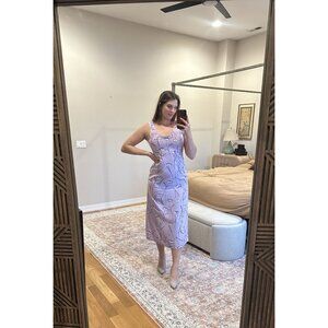 Reworked Purple Floral Midi Maxi Dress Size 10